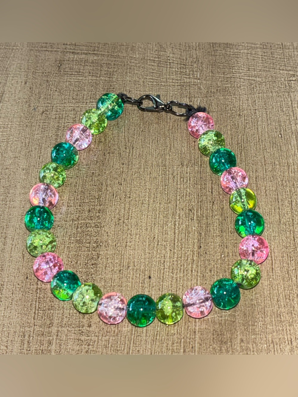 Multicolor Pink & Green Beaded Bracelet - Women Jewelry